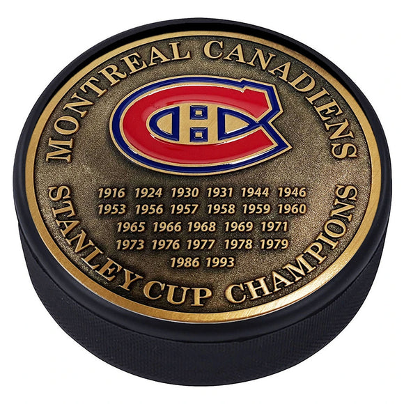 Montreal Canadiens Gold Medallion Puck