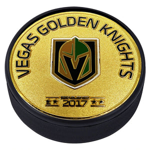 Vegas Golden Knights Gold Medallion Puck