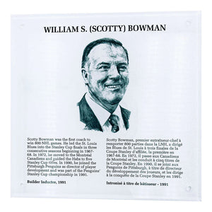 NHL Legends HOF Plaque - Scotty Bowman