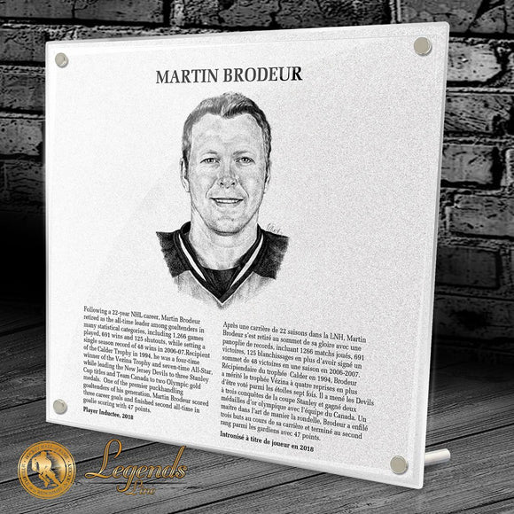 NHL Legends HOF Plaque - Martin Brodeur