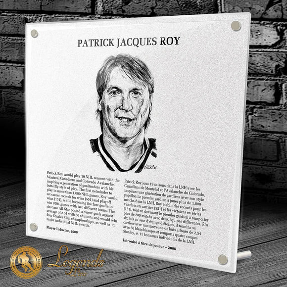 NHL Legends HOF Plaque - Patrick Roy