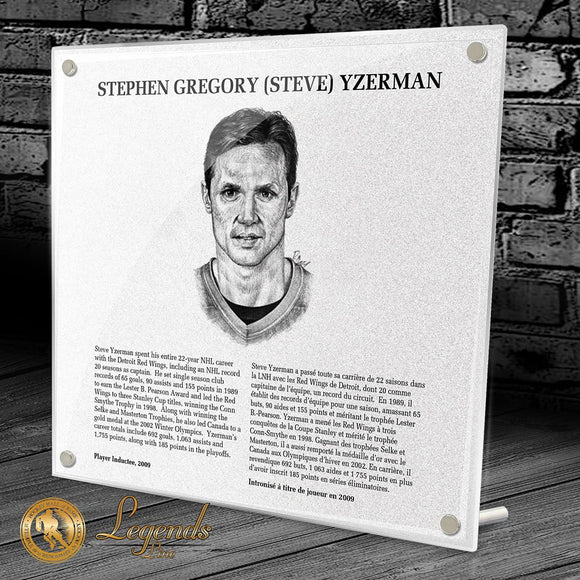 NHL Legends HOF Plaque - Steve Yzerman