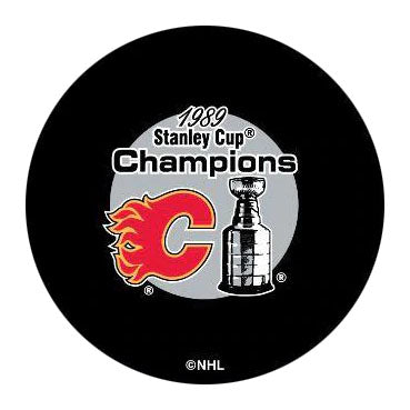 1989 Stanley Cup Calgary Flames Champions Puck