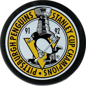 1992 Stanley Cup Pittsburgh Penguins Champions Puck
