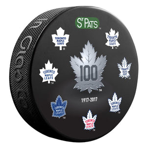 Toronto Maple Leafs Centennial Puck (Eight Logos)