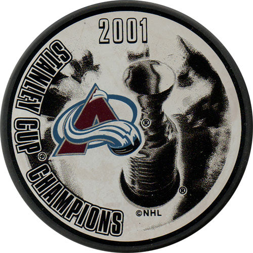 2001 Colorado Avalanche Stanley Cup Champions Puck