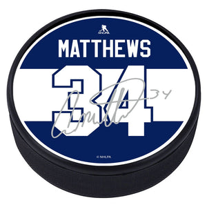 Auston Matthews Toronto Maple Leafs Signature Puck