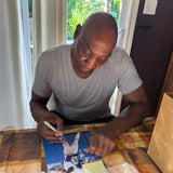 Lloyd Moseby Autographed Toronto Blue Jays 8X10 Photo (Sliding)