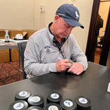 Joe Mullen Autographed Pittsburgh Penguins Puck