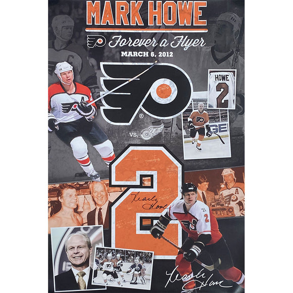 Mark Howe Autographed 18X28 Philadelphia Flyers Poster